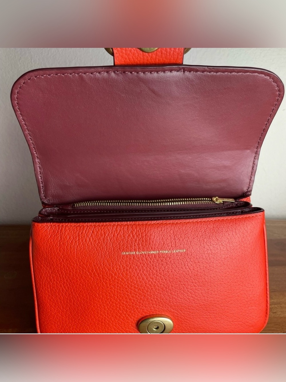 LIKE NEW Coach Riley Top Handle 22 mango - Picture 6 of 12